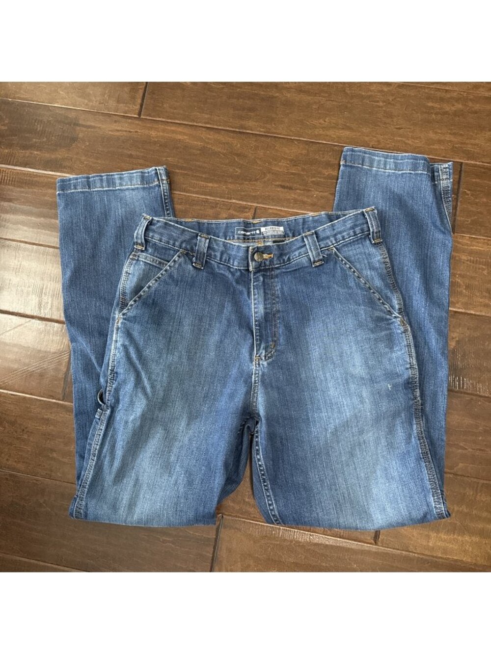 Carhartt Blue Jeans Mens 34x34 Relaxed Fit Rugged Flex